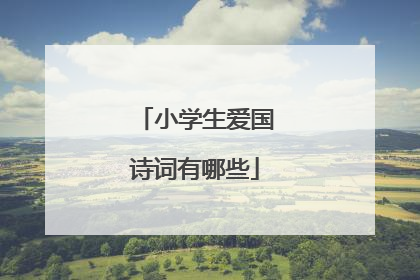 小学生爱国诗词有哪些