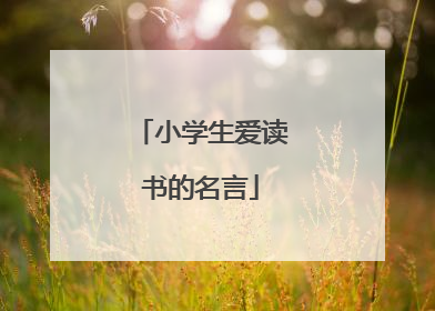 小学生爱读书的名言