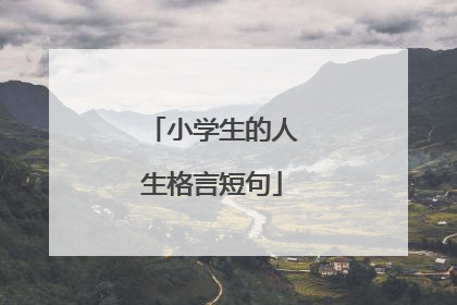 小学生的人生格言短句