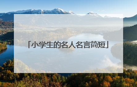 小学生的名人名言简短