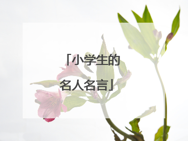 小学生的名人名言