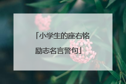 小学生的座右铭励志名言警句