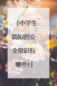 小学生简短的安全常识有哪些?