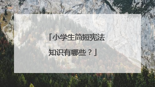 小学生简短宪法知识有哪些?
