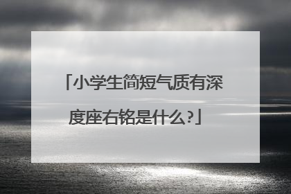 小学生简短气质有深度座右铭是什么?