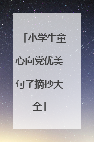 小学生童心向党优美句子摘抄大全