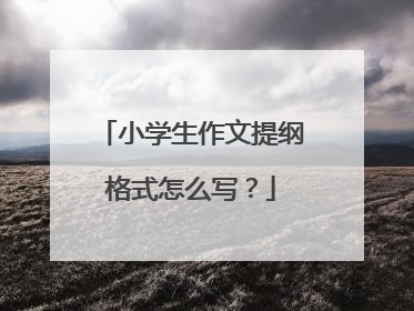小学生作文提纲格式怎么写?