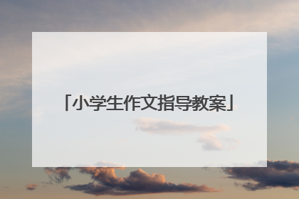 小学生作文指导教案