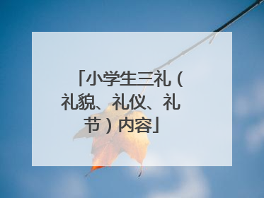 小学生三礼（礼貌、礼仪、礼节）内容