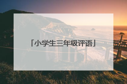 小学生三年级评语