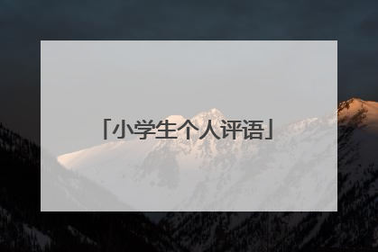 小学生个人评语