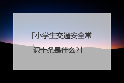 小学生交通安全常识十条是什么?