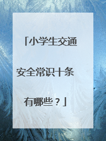 小学生交通安全常识十条有哪些？