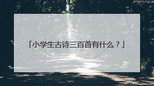 小学生古诗三百首有什么？