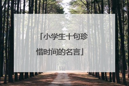 小学生十句珍惜时间的名言