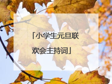 小学生元旦联欢会主持词