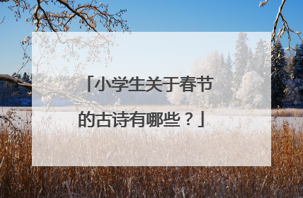 小学生关于春节的古诗有哪些?