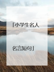 小学生名人名言短句