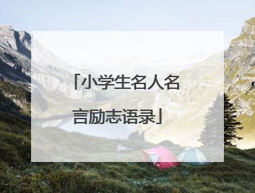 小学生名人名言励志语录