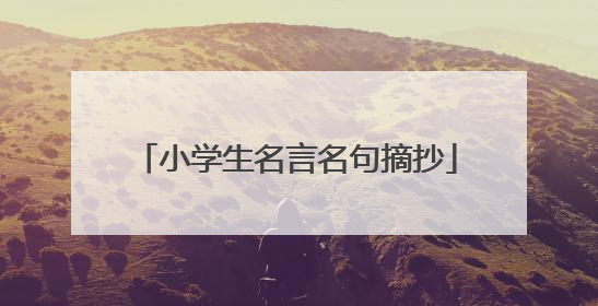 小学生名言名句摘抄