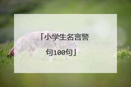 小学生名言警句100句
