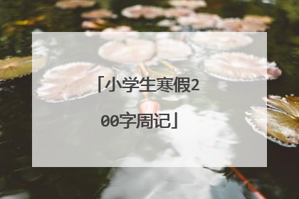 小学生寒假200字周记