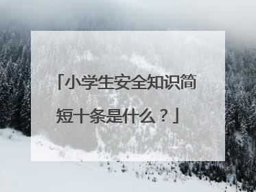小学生安全知识简短十条是什么?