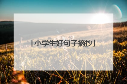 小学生好句子摘抄