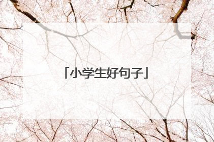 小学生好句子