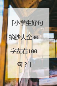 小学生好句摘抄大全30字左右100句？