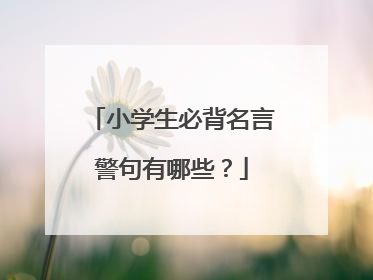 小学生必背名言警句有哪些?