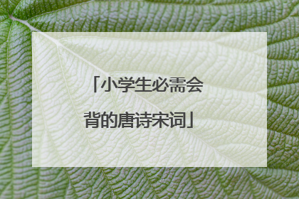 小学生必需会背的唐诗宋词