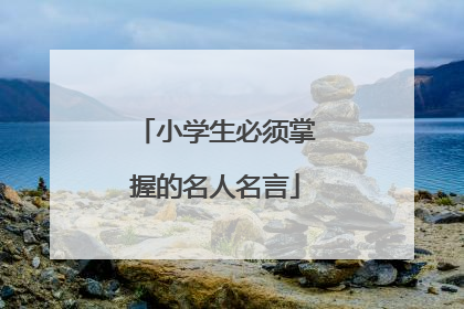 小学生必须掌握的名人名言