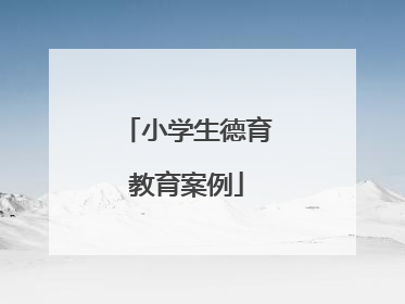 小学生德育教育案例