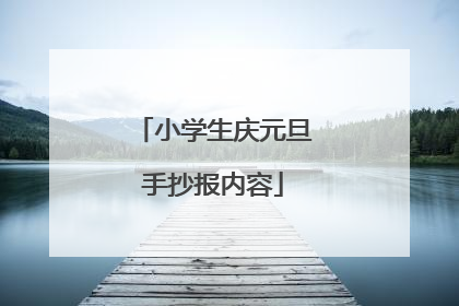 小学生庆元旦手抄报内容