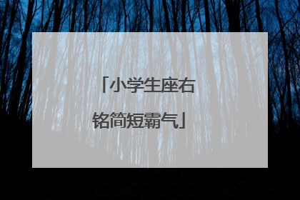 小学生座右铭简短霸气