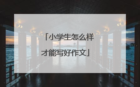 小学生怎么样才能写好作文