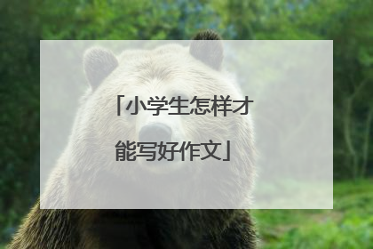 小学生怎样才能写好作文
