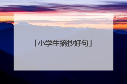小学生摘抄好句