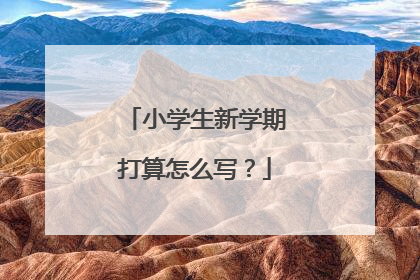 小学生新学期打算怎么写？