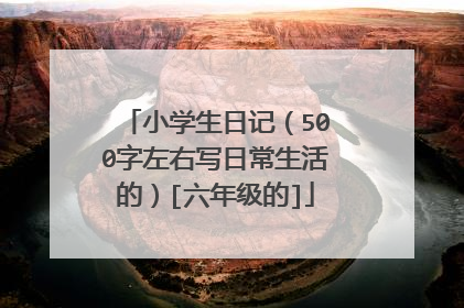小学生日记（500字左右写日常生活的）[六年级的]