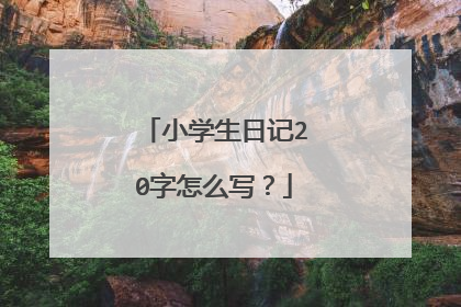 小学生日记20字怎么写?