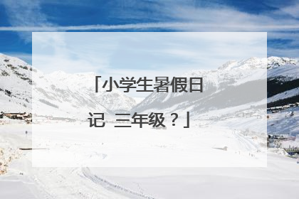 小学生暑假日记 三年级？