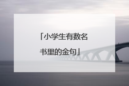 小学生有数名书里的金句