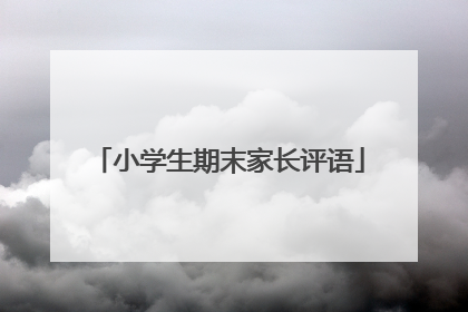 小学生期末家长评语