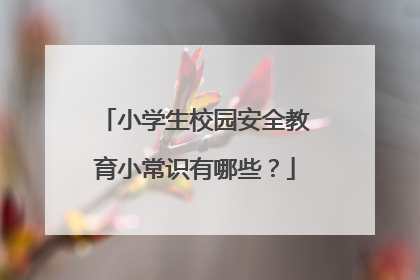 小学生校园安全教育小常识有哪些？