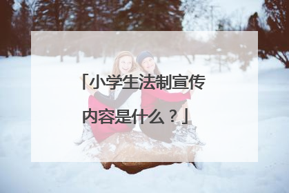小学生法制宣传内容是什么?