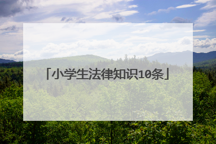 小学生法律知识10条