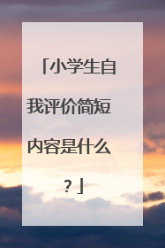 小学生自我评价简短内容是什么?