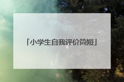 小学生自我评价简短